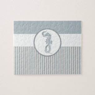 Puzzle Seahorse Bleu Classique Nautique Élégant