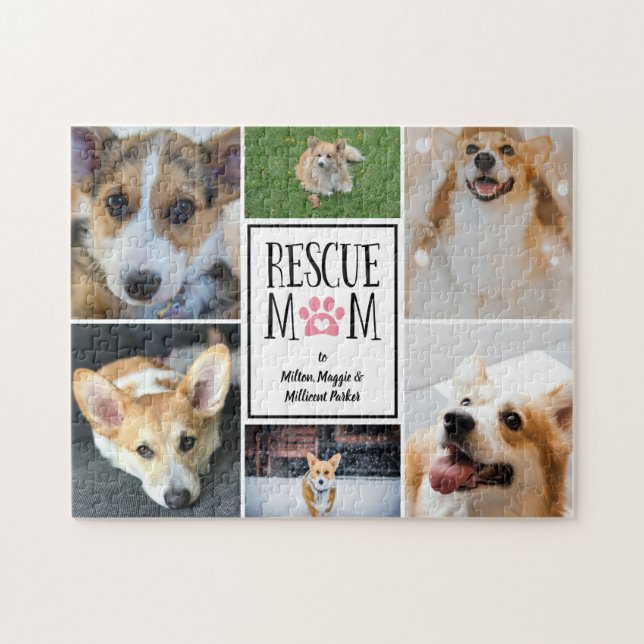 Puzzle Secourir Maman Pink Empreinte de patte Photo Colla (Horizontal)