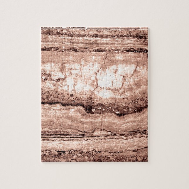 Puzzle Sépia beige brun moderne brûlé granit orange (Vertical)