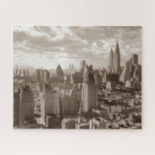 Puzzle Sepia New York City Old Vintage Retro