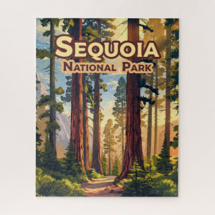Puzzle Sequoia National Park California Tree Retro