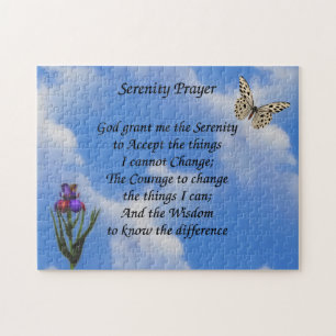 Puzzle Serenity Prayer Butterfly Flower Inspiration