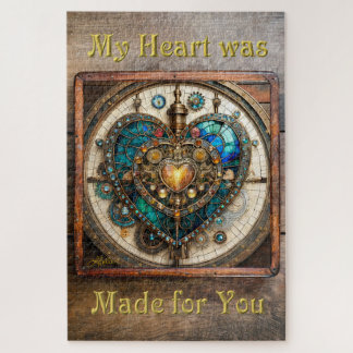 Puzzle Série Steampunk Cœur de Verre Stained Gold
