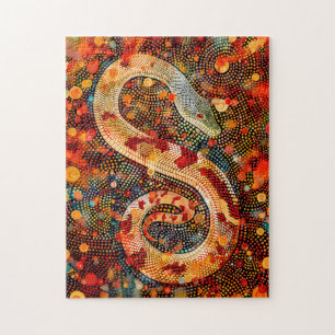 Puzzle Serpent en Art Dot Aborigène