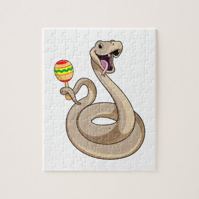 Puzzle Serpent en musicien avec Maracas (Vertical)