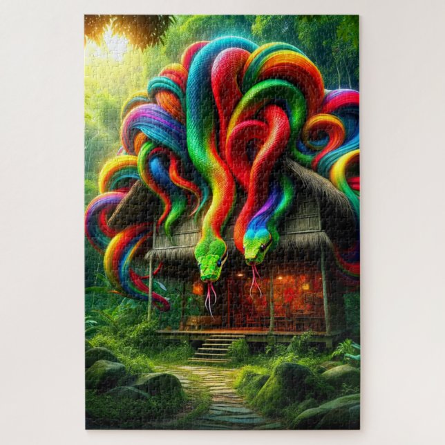 Puzzle Serpents colorés (Vertical)