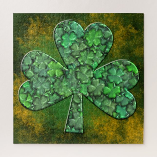 Puzzle Shamrock avec Clovers à l'intérieur (Vertical)