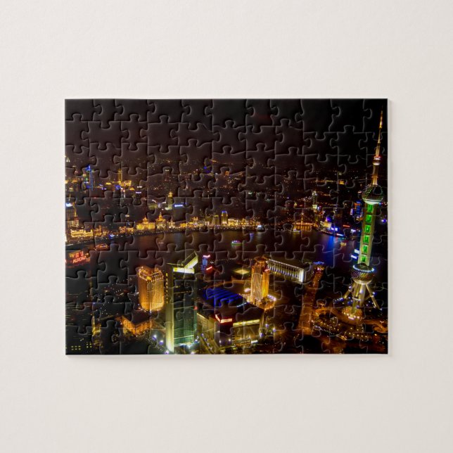 Puzzle Shanghai Chine merveilleuse horizon avec la modern (Horizontal)