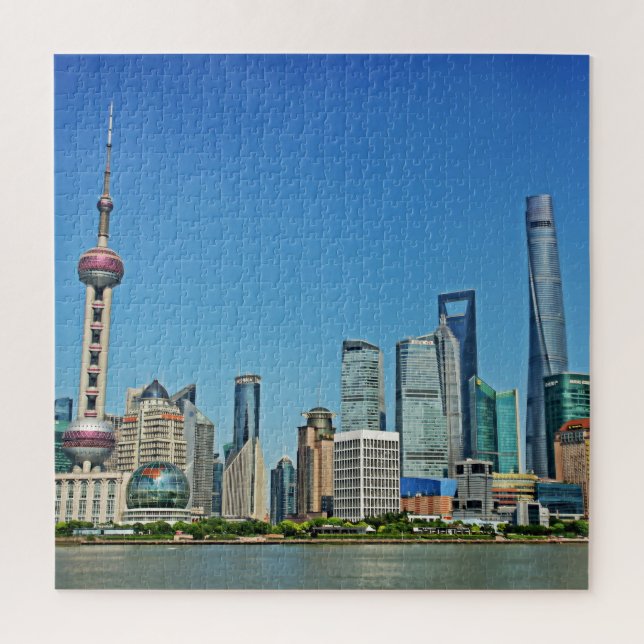 Puzzle Shanghai Skyline depuis le Bund - 20x20 - 676 pcs (Vertical)