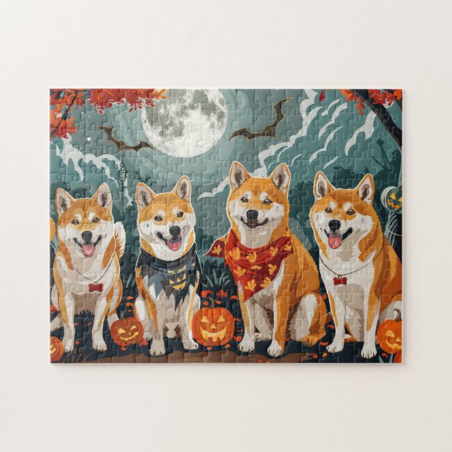 Puzzle Shiba Inu Halloween Épouvantable (Horizontal)
