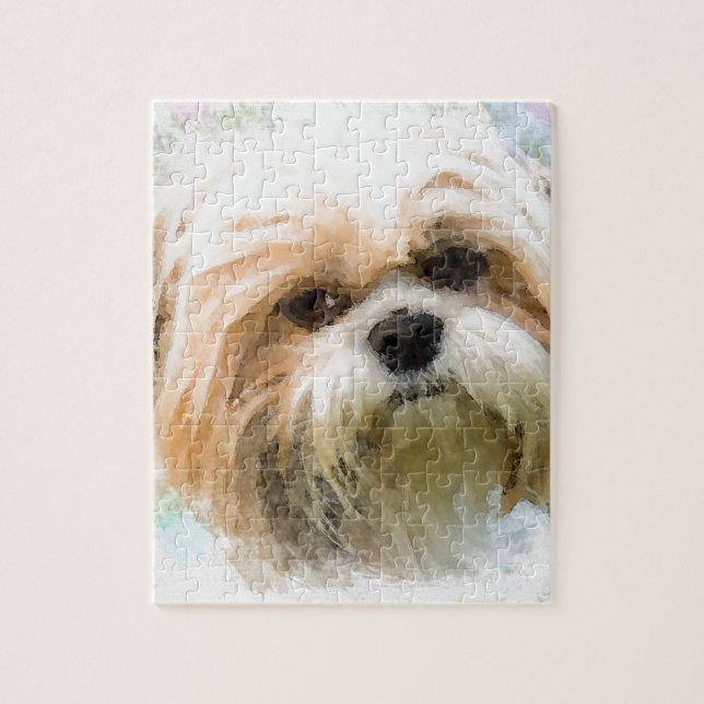 Puzzle Shih Tzu Dog Eau Couleur Art Peinture (Vertical)
