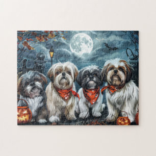 Puzzle Shih Tzu Halloween Éffrayant