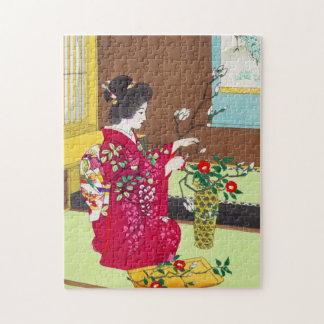 Puzzle Shiro Kasamatsu Ikebana fleurs dame maiko art