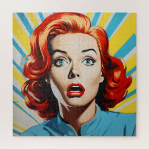Puzzle Shocked Woman Pop Art