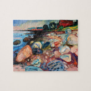 Puzzle Shore with Red House by Edvard Munch
