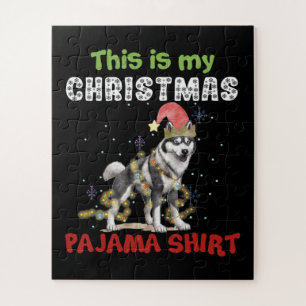 Puzzle Siberian Husky This Is My Christmas Pajama Xmas