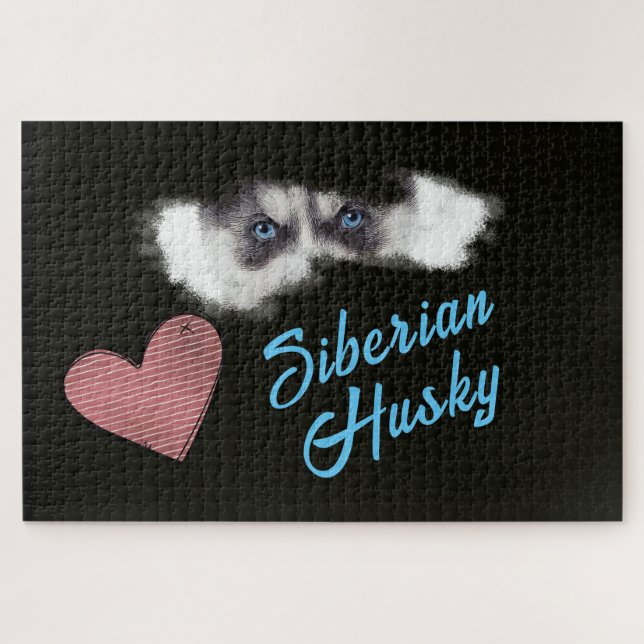 Puzzle Sibérie Husky Eyes couleur solide 1000 pièce Jigsa (Horizontal)
