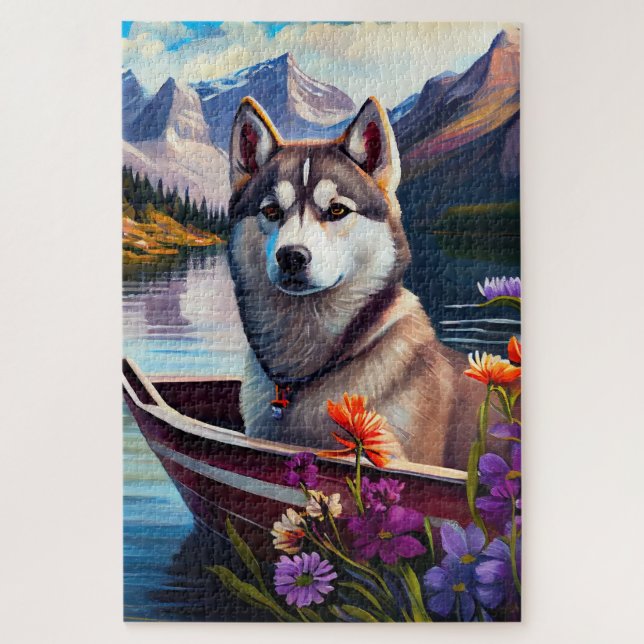 Puzzle Sibérien Husky à la pagaie : une aventure Pittores (Vertical)