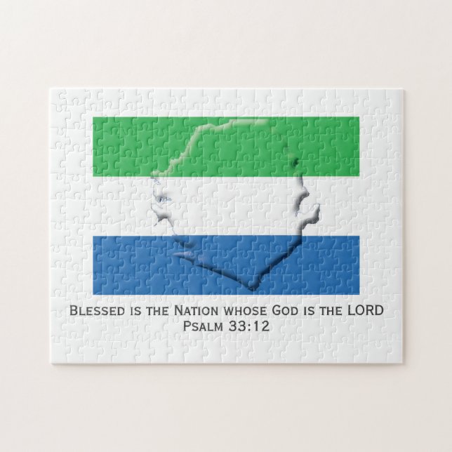 Puzzle SIERRA LEONE | Blessed Nation | LEONEAN FLAG (Horizontal)