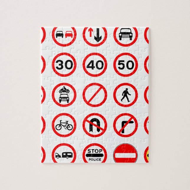 Puzzle Signes routières - Rond rouge (Vertical)