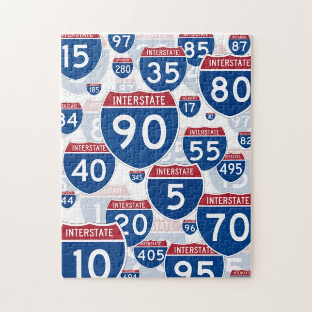 Puzzle Signes routiers interétatiques des États-Unis (Vertical)