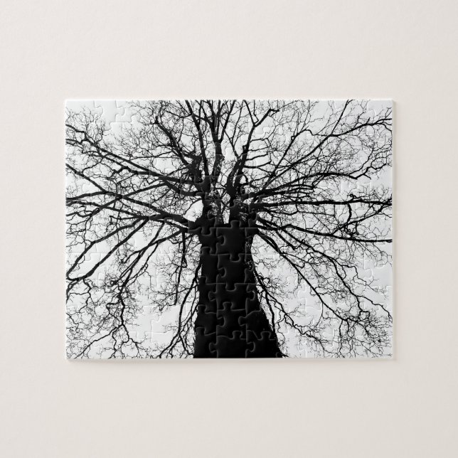 Puzzle Silhouette de l'arbre en noir et blanc (Horizontal)