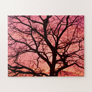 Puzzle Silhouette de l'Arbre Soudé du soir