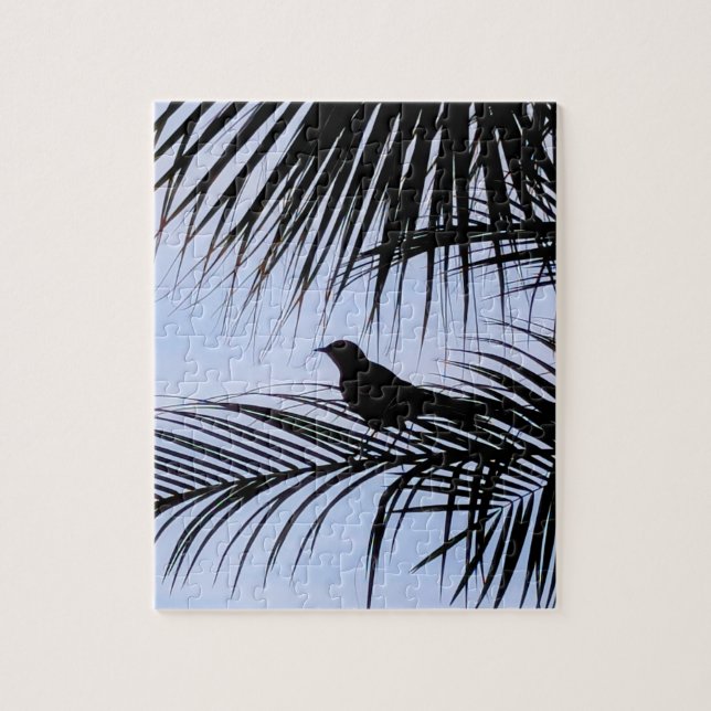 Puzzle Silhouette de palmier oiseau (Vertical)