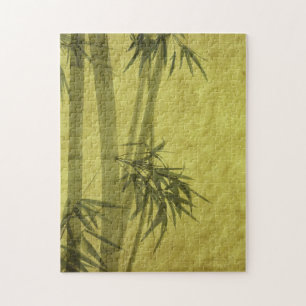 Puzzle Silhouette des branches d'un bambou sur le papier