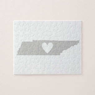 Puzzle Silhouette d'état du Tennessee du Coeur