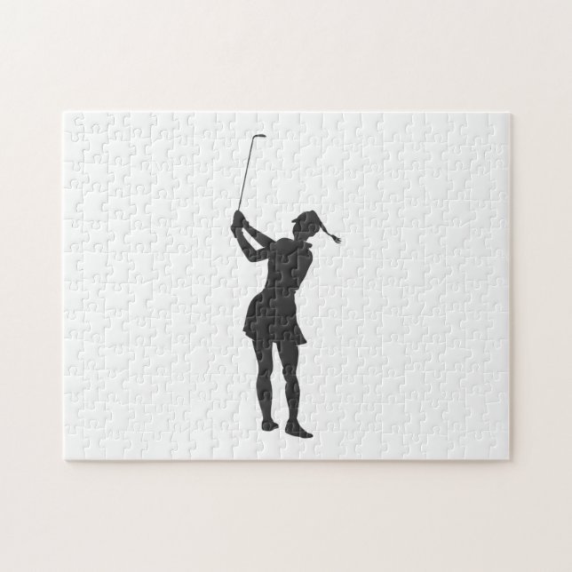 Puzzle Silhouette d'une femme jouant au golf (Horizontal)
