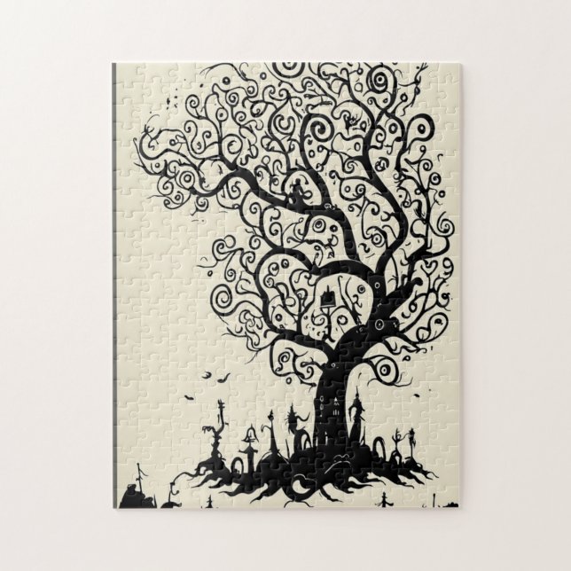 Puzzle Silhouette Whimsical Tree - 252 Stück (Vertikal)