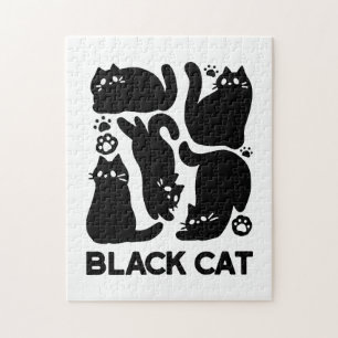 Puzzle Silhouettes de chat noir - Design Feline mignon