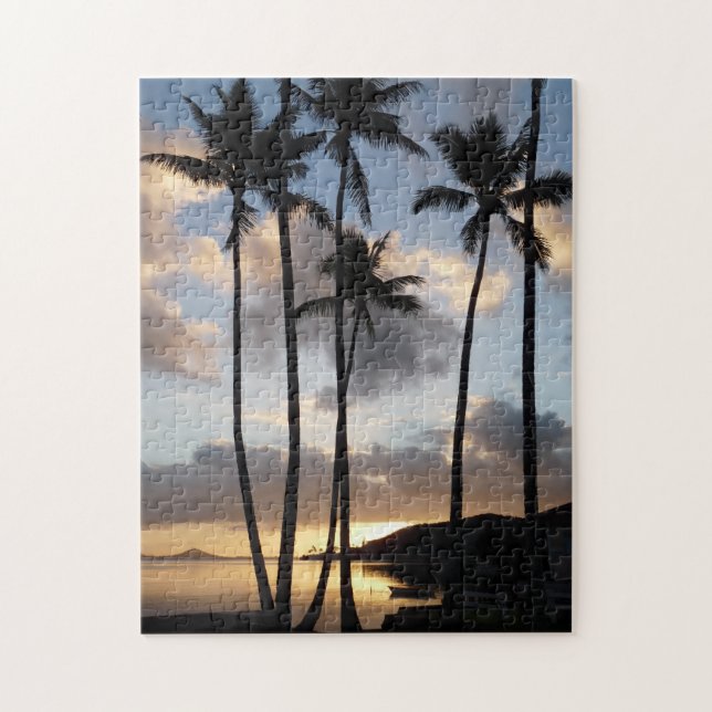 Puzzle Silhouettes de palmier en Hawaï (Vertical)