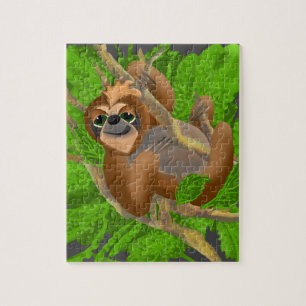 Puzzle Silly Sloth Relaxing In A Tree