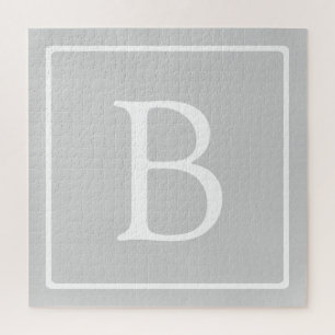 Puzzle Simple Light Grey monogram