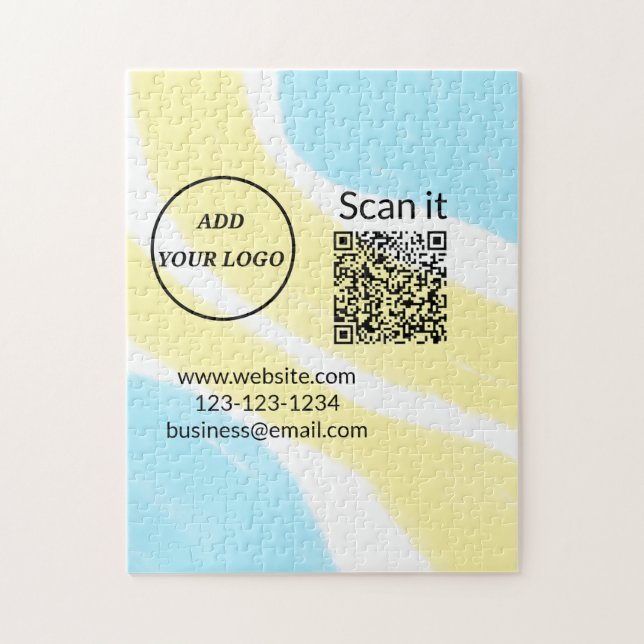 Puzzle Simple minimum q r code ajouter logo code d'analys (Vertical)