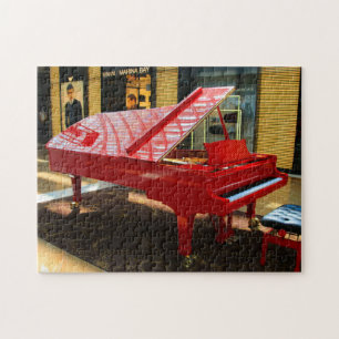 Puzzle Simple rouge : piano à queue