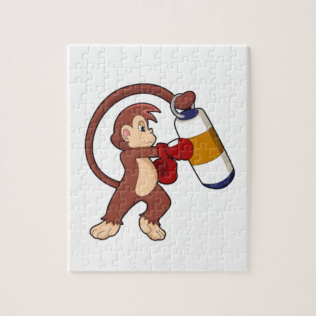 Puzzle Singe à la boxe avec sac de poinçonnage (Vertical)