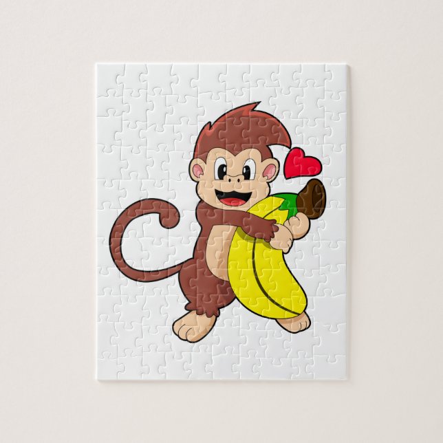Puzzle Singe avec banane (Vertical)