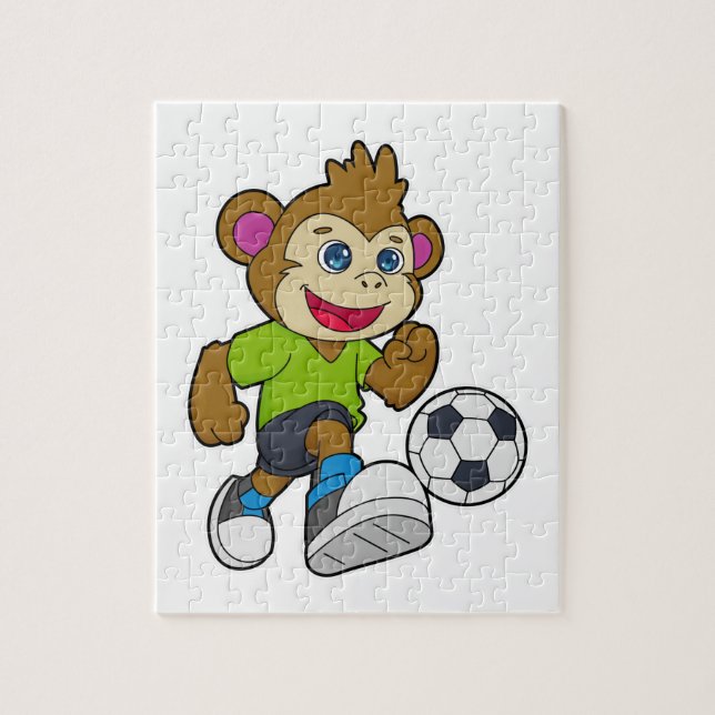 Puzzle Singe comme joueur de football avec Soccer (Vertical)