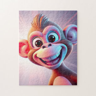 Puzzle Singe heureux ambiance jungle