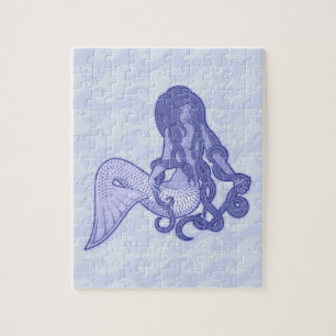 Puzzle Sirène assise bleue