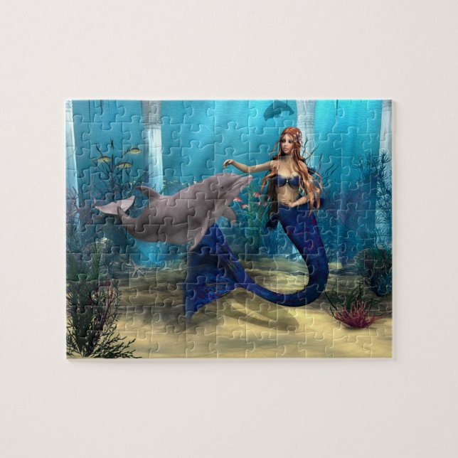 Puzzle Sirène et dauphin (Horizontal)