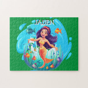 Puzzle Sirènes, Poisson éclaboussant dans l'eau personnal