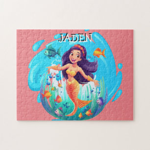Puzzle Sirènes, Poisson éclaboussant dans l'eau personnal