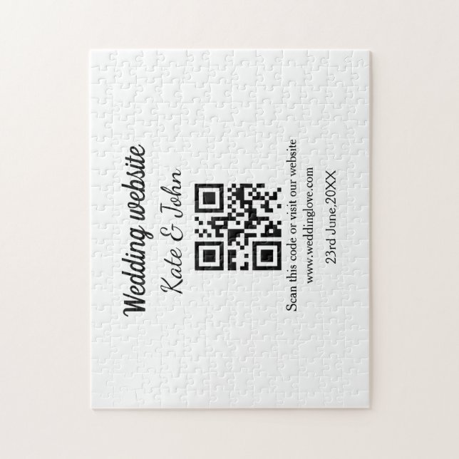 Puzzle Site web mariage minimal simple Q R code ajouter n (Vertical)