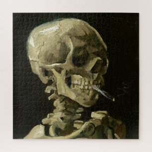 Puzzle Skull with Cigarette by Van Gogh Painting Art