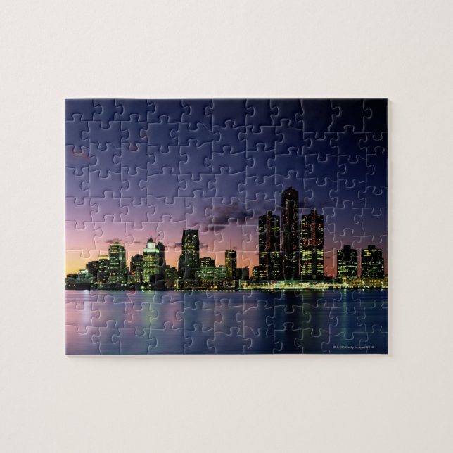 Puzzle Skyline de Détroit à Dusk 2 (Horizontal)
