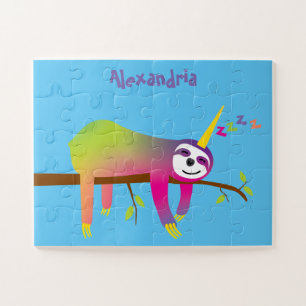 Puzzle Sleeping Slothicorn Enfants Personnalisé